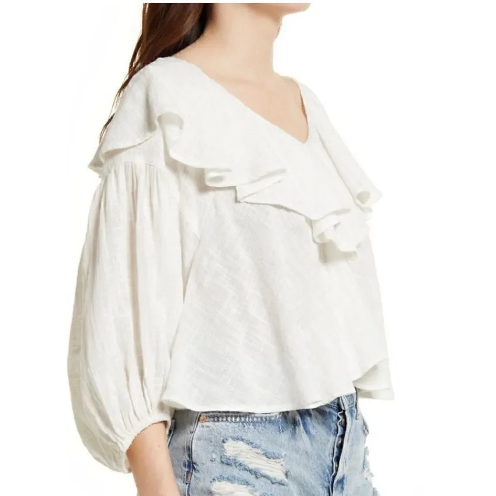 NWT Free People Zuri Ruffle Blouse